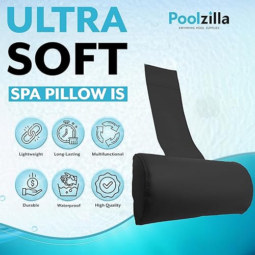 Miniatura 3 de Poolzilla Almohada de spa ponderada, hecha de espuma suave, color negro
