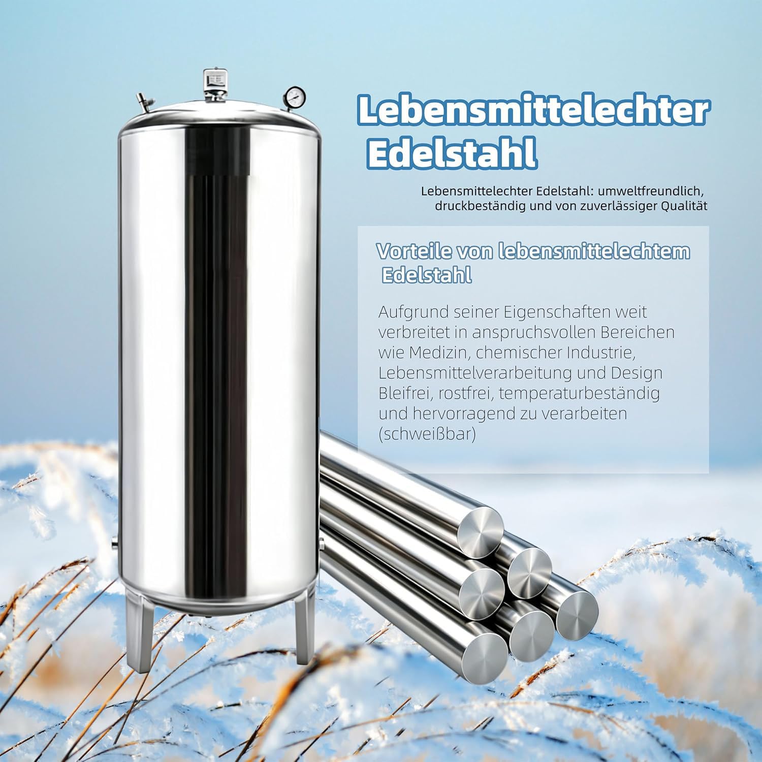 Surpresseur Réservoir sous Pression d'eau d'acier Inoxydable de Ménage, Alimentation en Eau Automatique du sous-Sol - Capacité Kit D'installation Complet,01,200 L