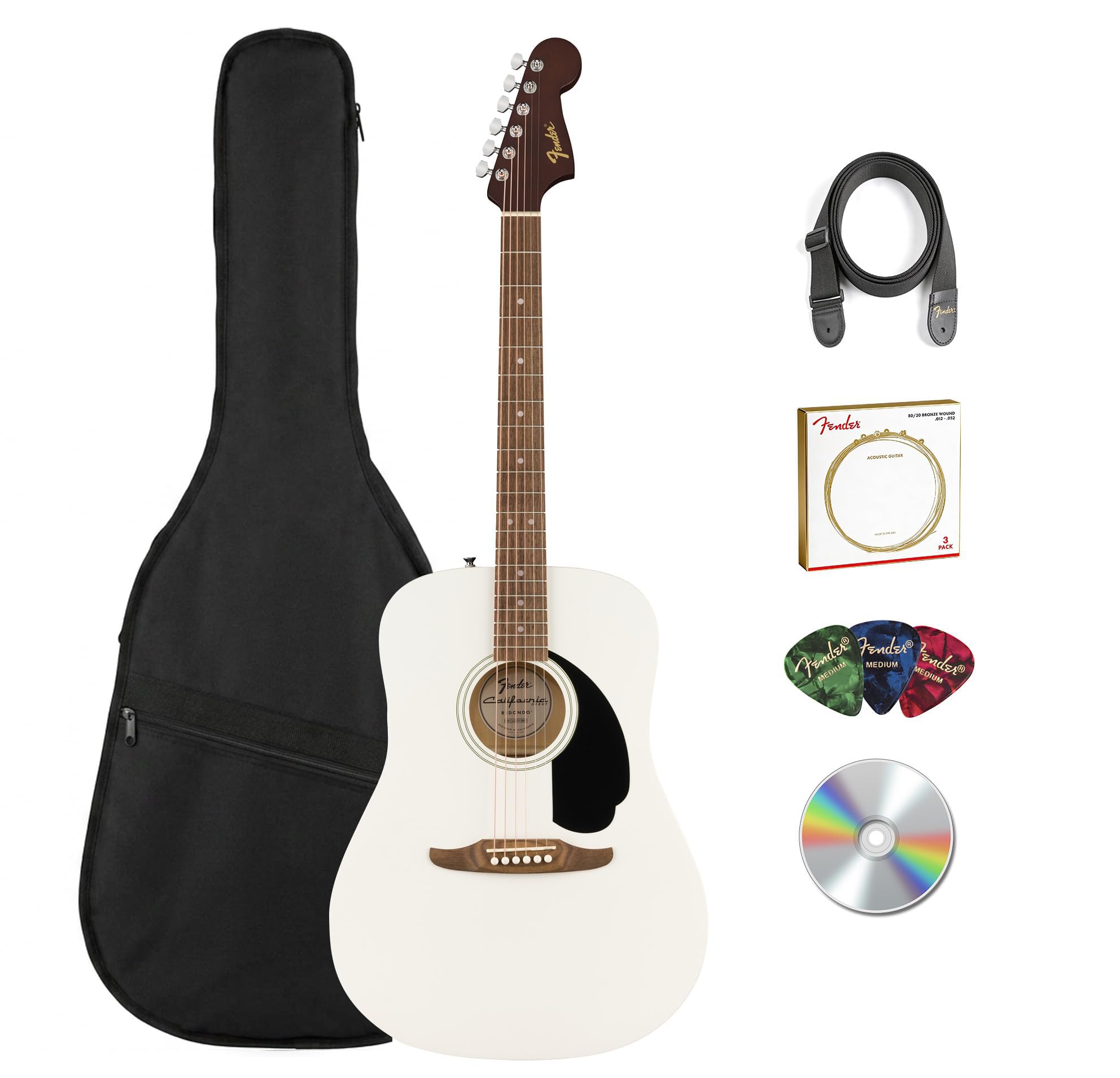 Fender California Redondo Dreadnought Acoustic Guitar - White