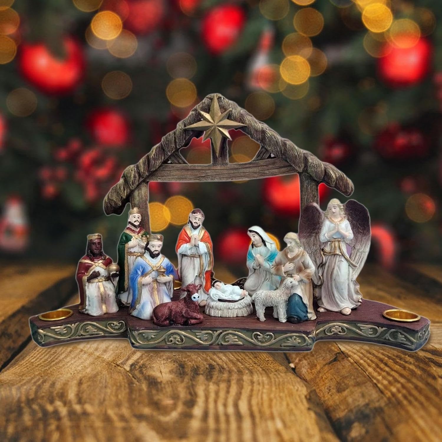 Christmas Nativity Scene Figurine Set Birth of Jesus for Xmas Gift Tabletop