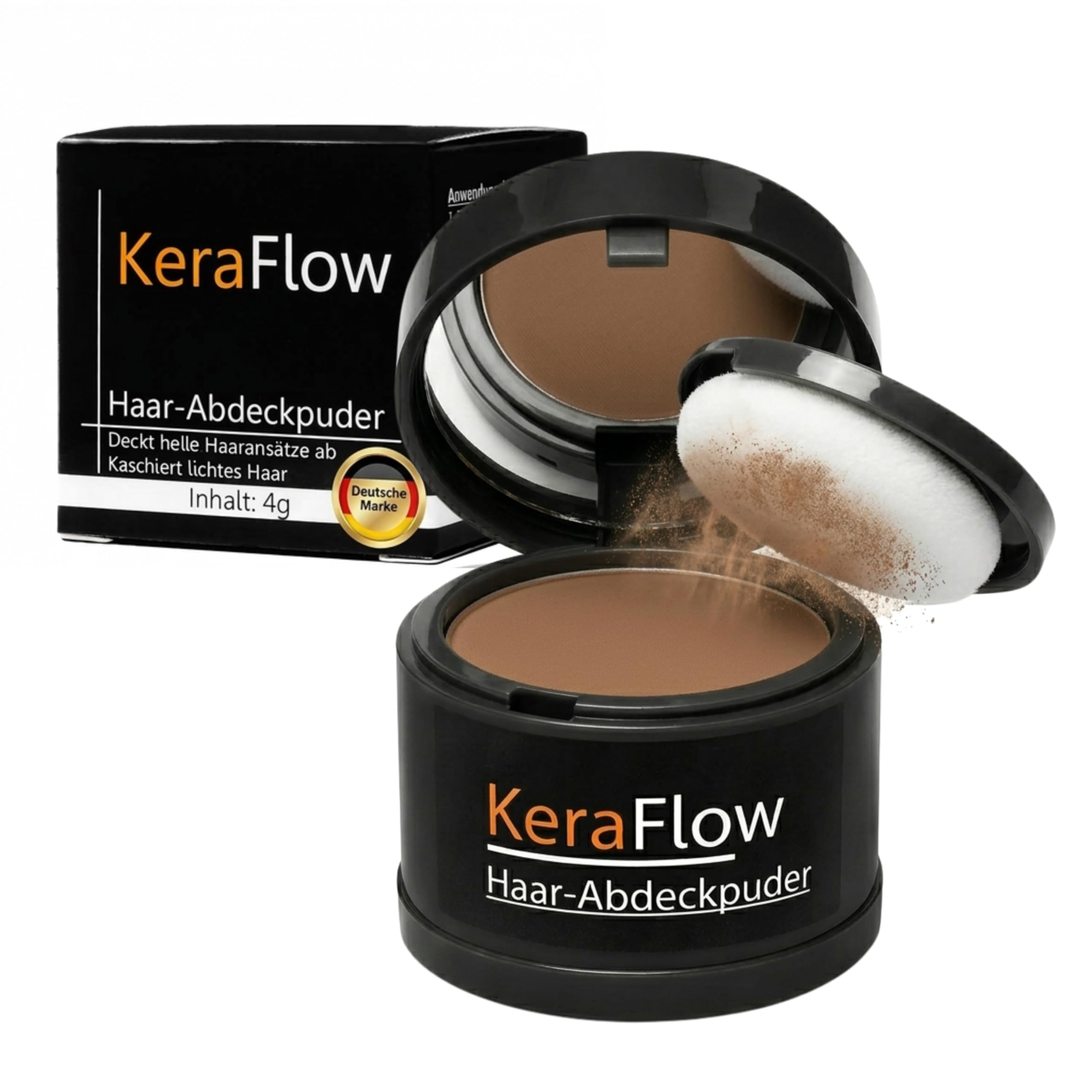 Concealer pour cheveux pour épaissir les cheveux, make-up pour cheveux résistant à l’eau, pour masquer les racines - 4g (châtain clair)