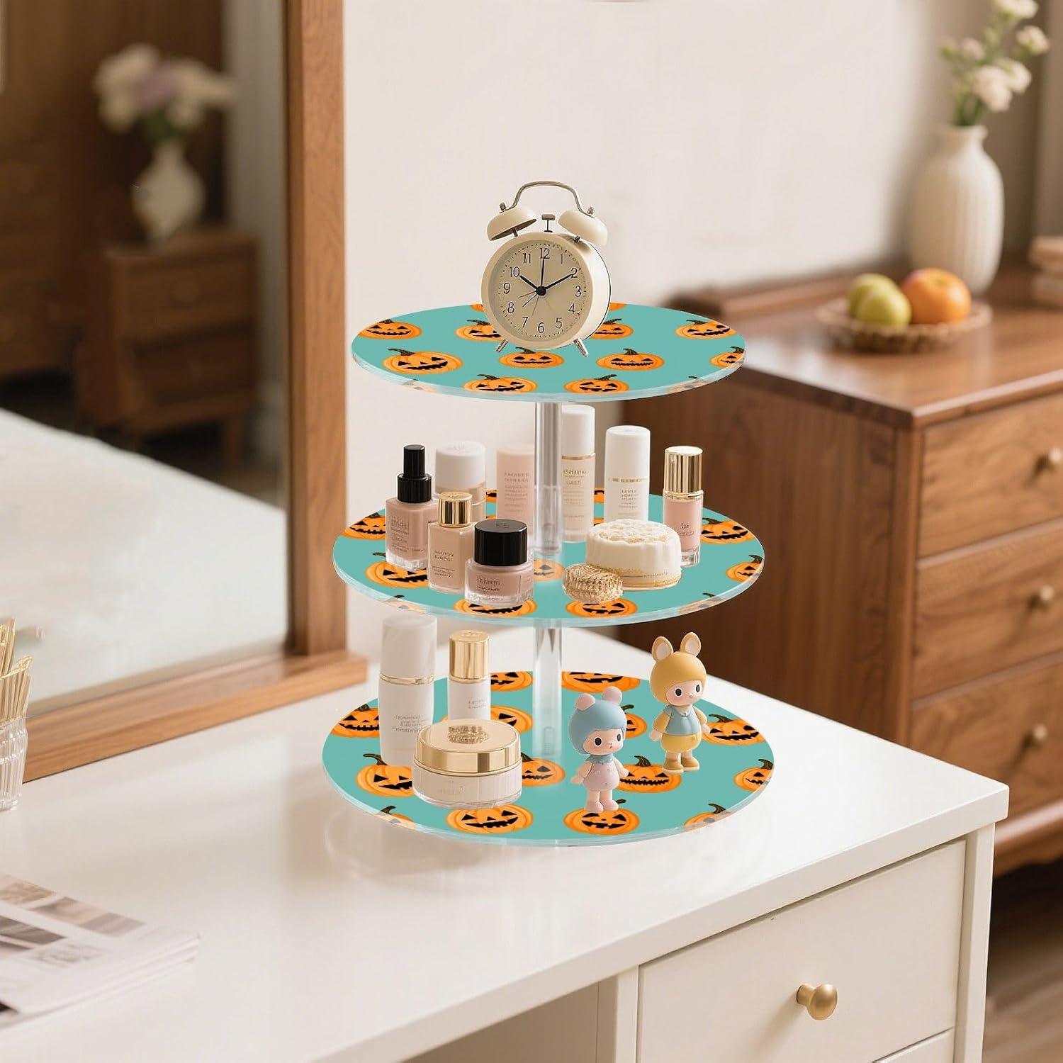 Pumpkin Halloween 3 Tier Acrylic Cupcake Stand, Cupcake Stand for 34 Cupcakes for Weddings,Christmas,Holidays,Parties,Birthday,Printed Cupcake Tower 23300999