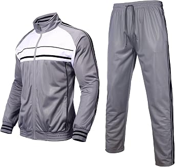 Mens Tracksuit set Classic Striped jogger sweat suit outfit 2 pieces for big tall men outdoor activewear