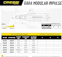Vista 5 de Cressi Gara Modular Impulse - Aletas para buceo libre con palas intercambiables, fabricadas en Italia