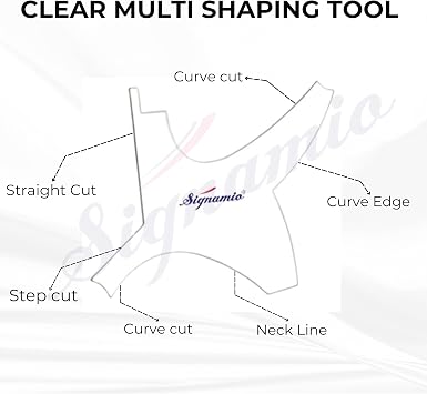 SIGNAMIO All in 1 Multi Purpose Transparent Beard Shaper tool Kit for Men | Beard Shaping Stencil Comb for men styling shave for neck line guide - Grooming kit
