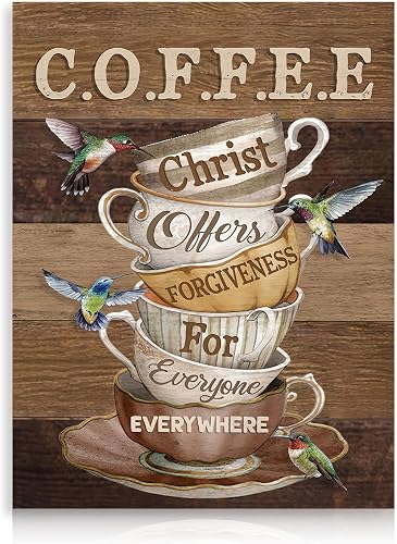 Dazzlewall Art Mural de Tasse de Café Vintage Rustique, Tass