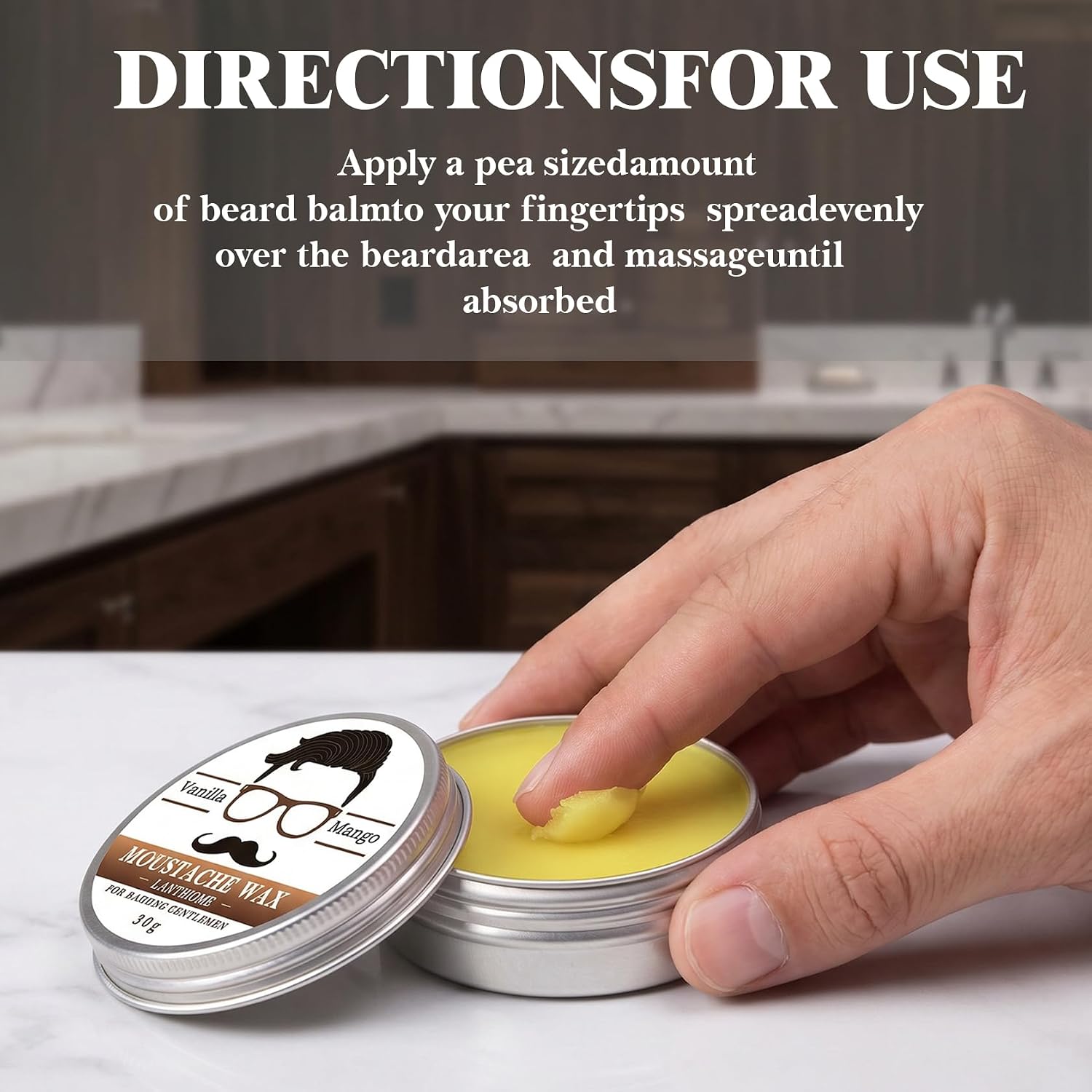 Beard Balm,Moisturizing and Nourishing Beard Wax,Mustache Butter for Men Grooming,Cream for All Types & Lengths,30g