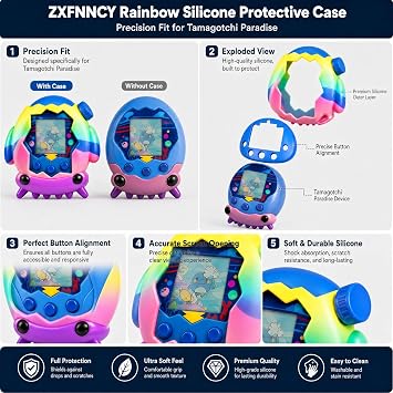 Ultimate Protective Cover for Tamagotchi Paradise,Shockproof, Scratch-Resistant & Super Soft Silicone Case with Secure Lanyard for Tamagotchi Cover Interactive Virtual Pet Care (Mixed Pink)