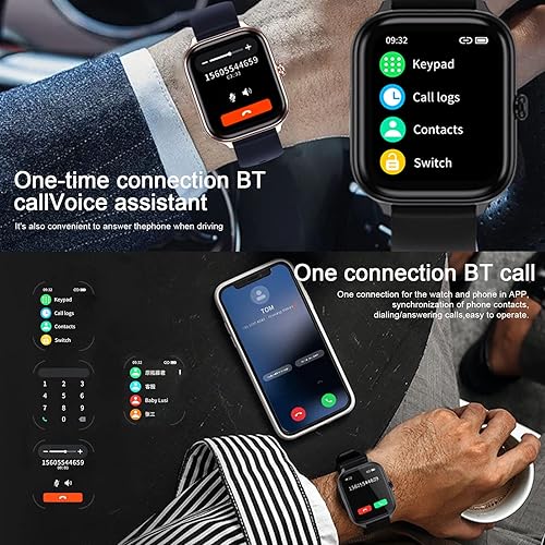 Miniatura 3 de OIHAEN Reloj inteligente inteligente con pantalla táctil HD de 185 pulgadas para teléfonos Android e iOS reloj inteligente de seguimiento de fitness