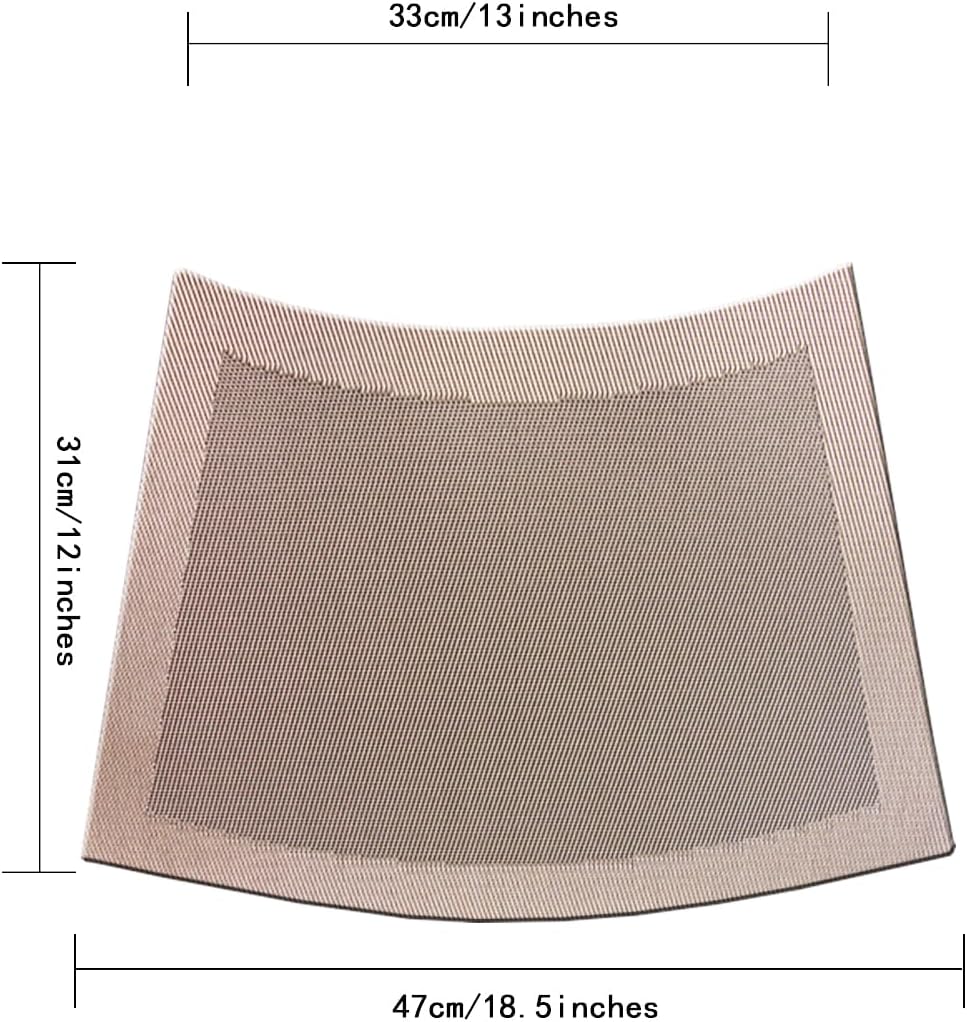 Wedge Shape Placemats for Round Dinner Table Woven Vinyl Wipe Clean Non Slip Plastic Table Mats Set of 4（Champagne） - Image 2