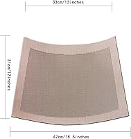 Vista 2 de Juego de 6 manteles individuales de cuña para mesa redonda de vinilo tejido de vinilo antideslizante de plástico (champán)