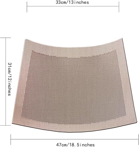 Miniatura 2 de Juego de 6 manteles individuales de cuña para mesa redonda de vinilo tejido de vinilo antideslizante de plástico (champán)