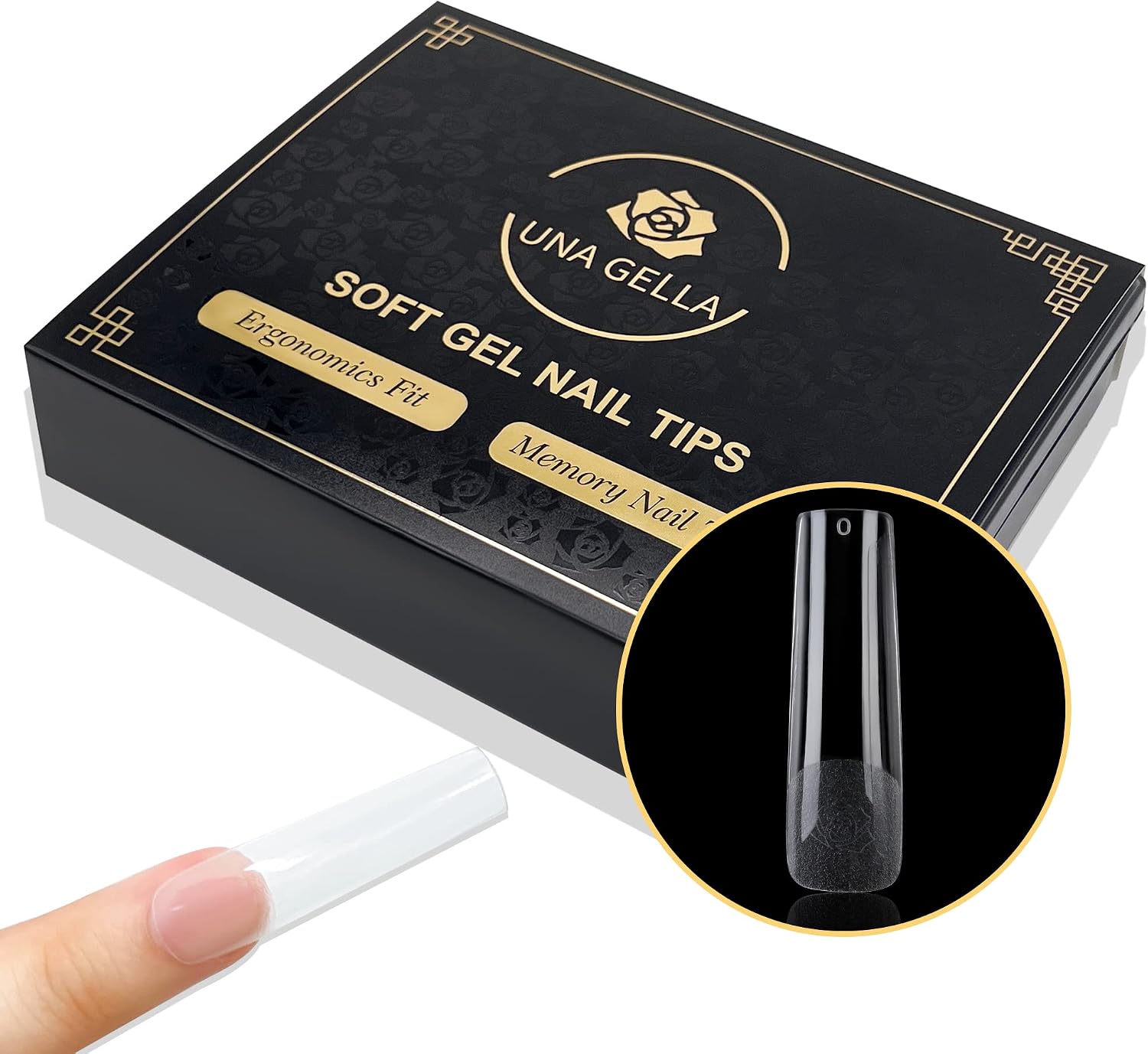 UNA GELLA Extra Long XXL Square Soft Gel Nail Extension Tips