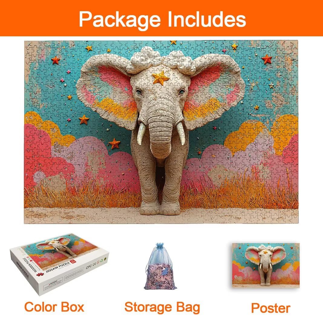 Puzzle Elefante, Puzzle 2000 Pezzi Adulti per Decor, Regalo Donna -8806