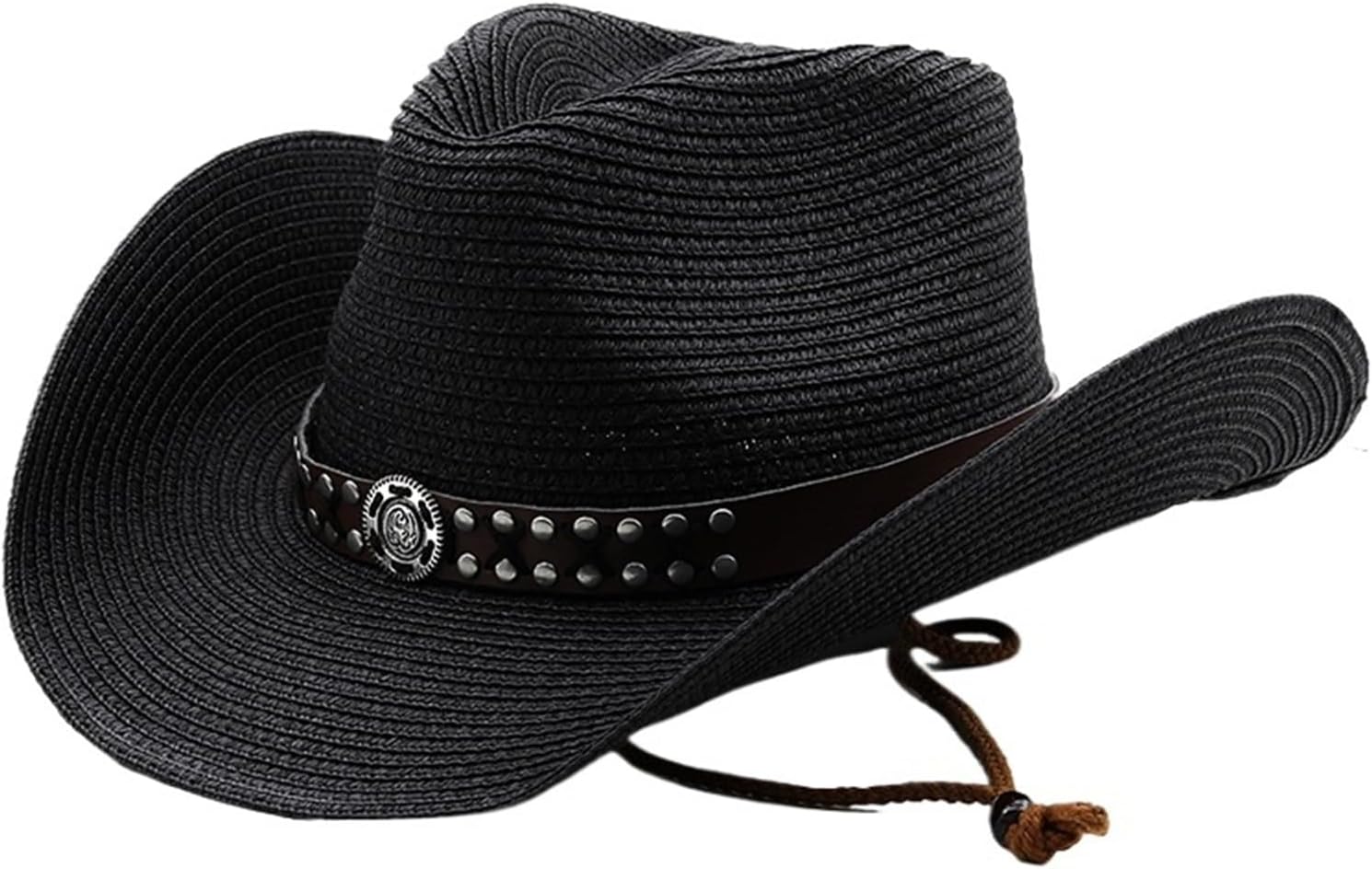 Natural Paper Western Cowboy Hat Wide Brim Women Men Summer Beach Straw Hats Panama Cowgirl Jazz Sun Caps