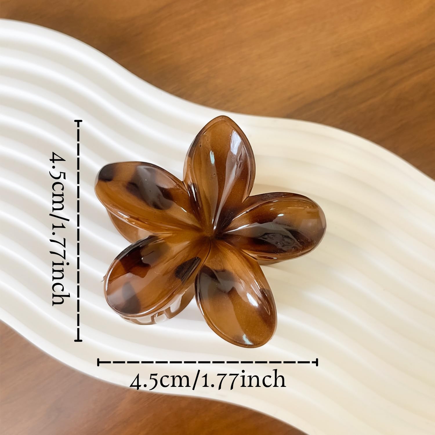 6PCS Hawaiian Flower Hair Clips for Women 4cm Cute Plumeria Claw Clips, Small Non-Slip Hair Accessories, 6PCS B, 1 count (Pack of 6) - Image 2