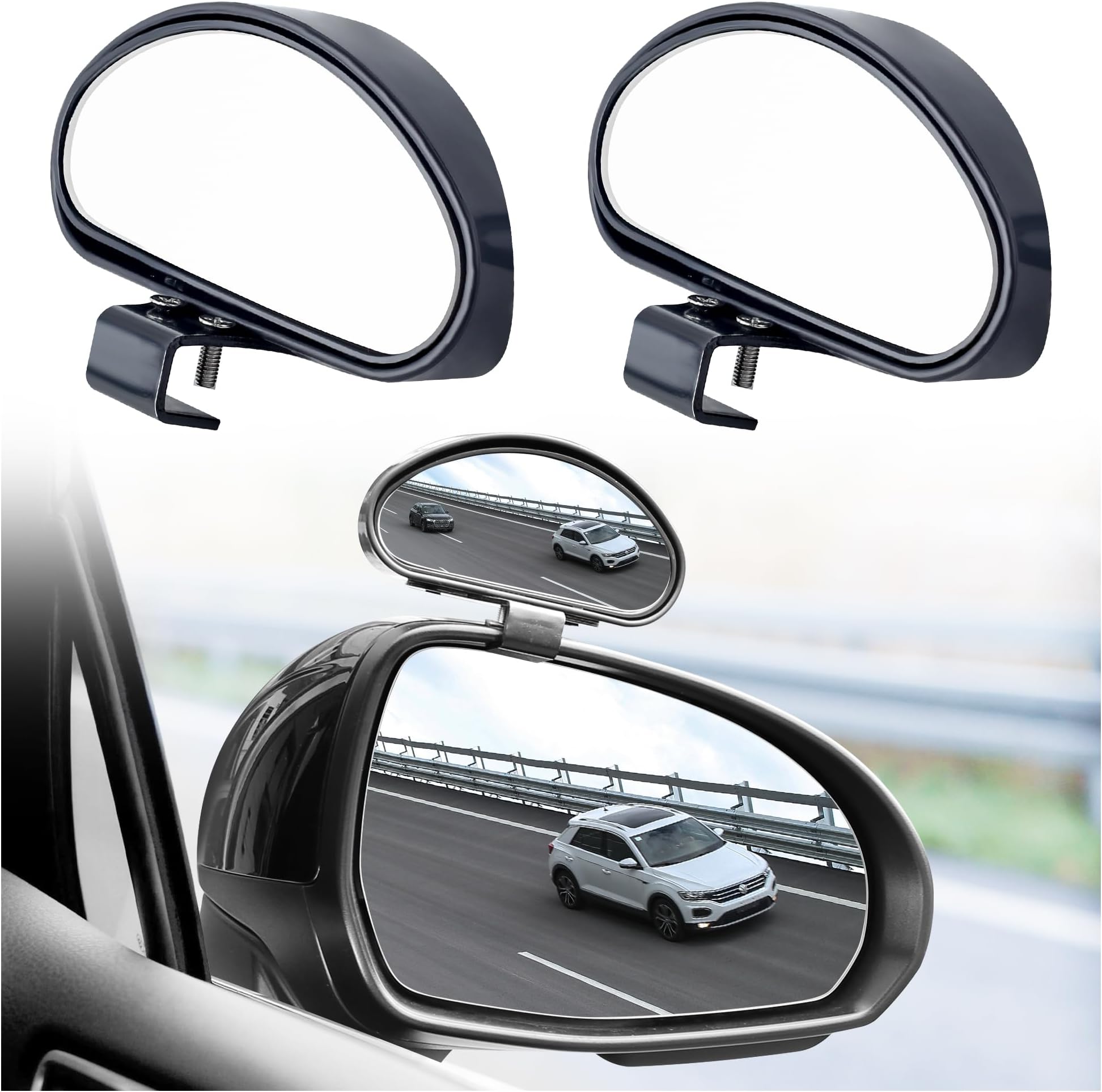 2PCS Car Blind Spot Mirror,Adjustable Towing Mirrors with HD & Wide Angle,Universal Automotive Exterior Accessories Avoiding Side Mirror Blindspot Fits Car Truck SUV