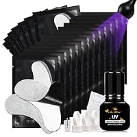 Vista 11 de Pegamento de extensión de pestañas UV de 0.1 fl oz, pegamento de pestañas extra fuerte, pegamento de pestañas UV, 20 almohadillas de doble ojo