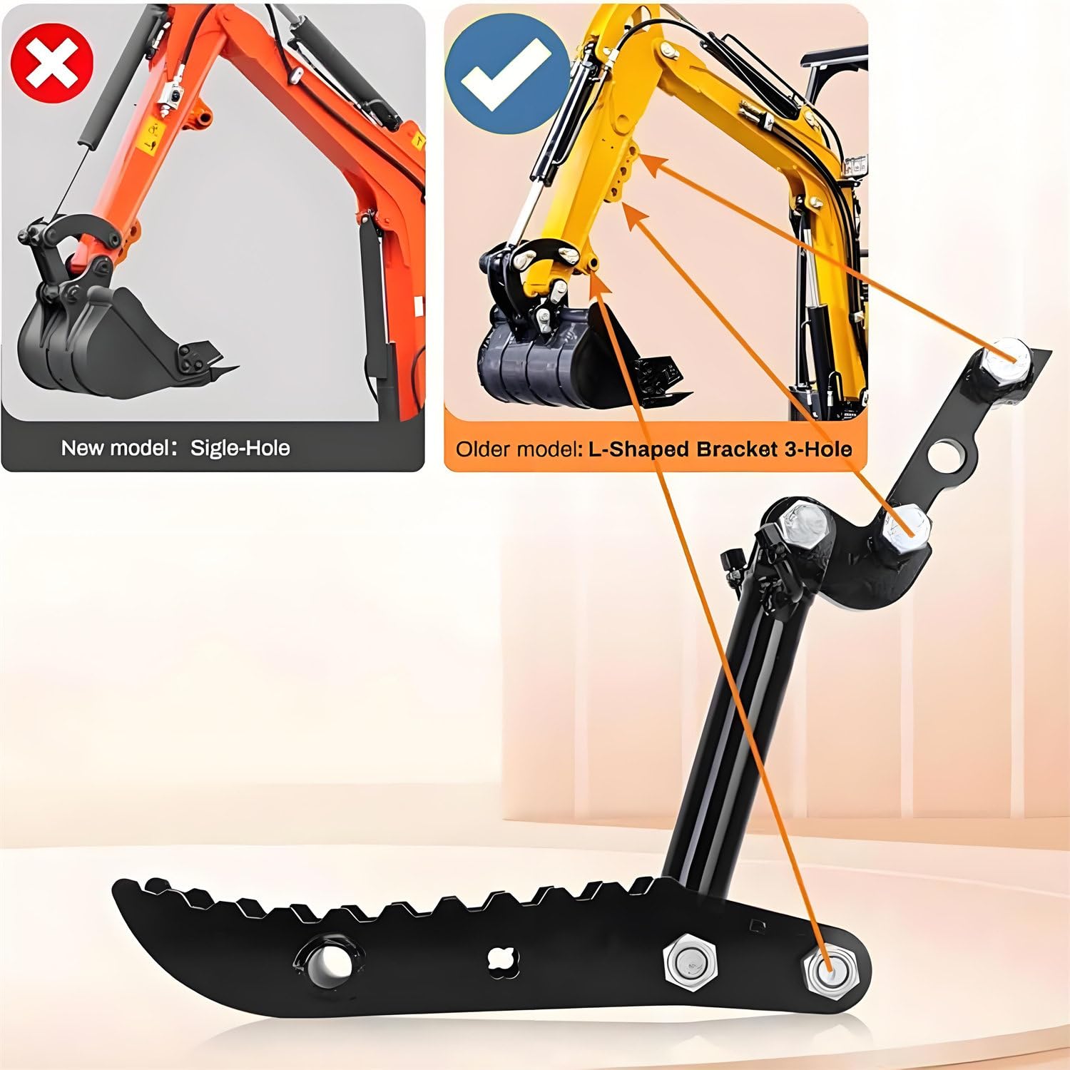 Robuste Hydraulische Greifklaue Für Minibagger – 1-Loch-/3-Loch-Baggerdaumen Inkl. 2 Hydraulikschläuchen Und Schrauben – Multifunktionale Zusatzklemme Für Baggerlöffel Threeholethumbclip