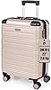 Pierre Cardin ABS Hard Shell 22 Inch Suitcase - Cabin Approved British Airways Hand Luggage with 8 Spinner Wheels | Hard Sided Fits 56x45x25 | Weighs 2.8kg Cap 38.9L Heigh 55.5cm Small, Champagne