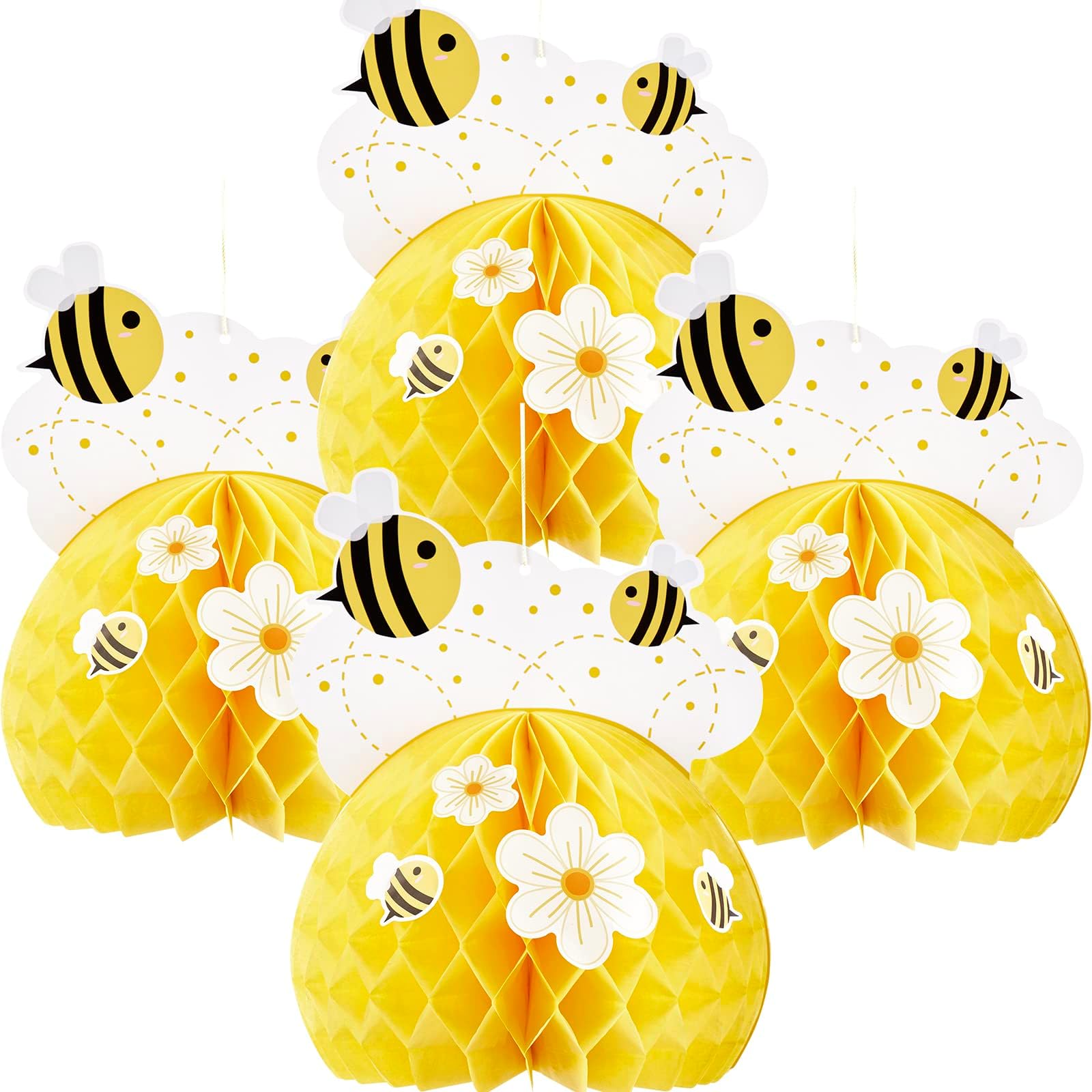 Yellow Honeycomb Ball Bee Centerpieces for Tables, Honeybee Bumblebee Baby Shower Table Decorations for What Will It Bee Gender Reveal Party Supplies