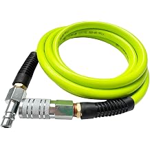 SANFU Hybrid Lead-In Air Hose 1/2ID x 10FT, Burst 900PSI, Durable, Heavy Duty, Flexible, 1/2" High Flow Coupler&Plug Air Fittings, Bend Restrictors, Green10