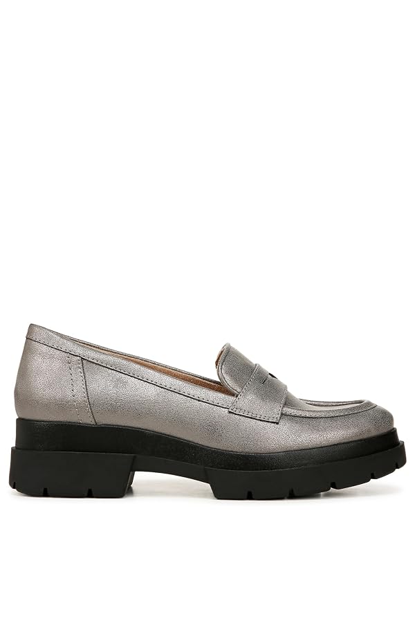 Naturalizer Soul Womens Ophelia Slip On Lug Sole Loafer Pewter Silver Metallic 11 W by Naturalizer - Used condition - Image 4