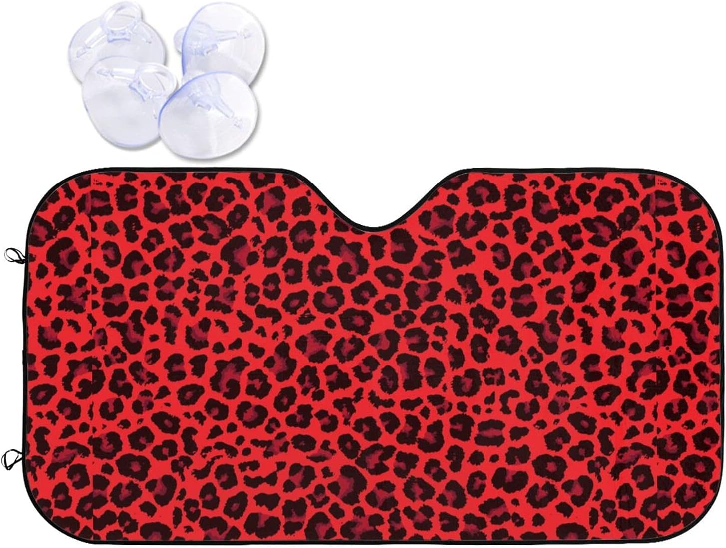 Amazon 赤 ヒョウ柄 自動車 軽自動車 乗用車 簡単取付 おしゃれ かわいい 人気 アニメ 車中泊 プライバシー保護 遮光 断熱 紫外線カット 車用サンシェード 日よけ 日焼け対策 Uvカット 日除け 遮熱 吸盤付き カーサンシェード 車 バイク 車 バイク