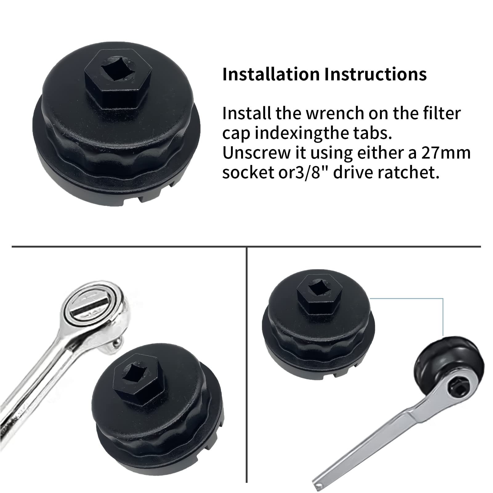Lo strumento chiave per filtro olio con tappo dentellato 3+1 è adatto per alcuni modelli Toyota e Lexus, come Toyota GS300 IS serie di parti, Lexus RX350, LS, GS serie di parti