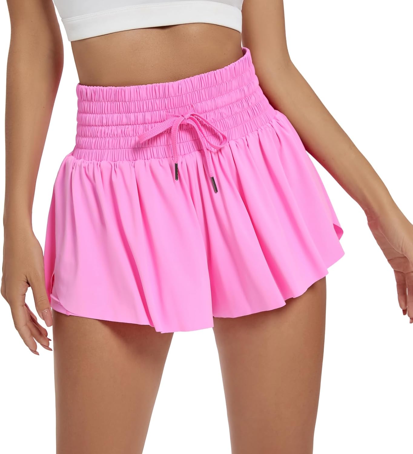 Blaosn Flowy Athletic Shorts for Women Workout Running Gym Yoga High Waist with Pockets Sweat Skorts Casual Summer Clothes