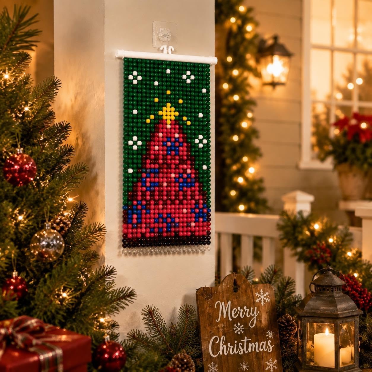 LOYNNFON DIY Christmas Beaded Wall Art- Home Wall Decor Art Craft Kit