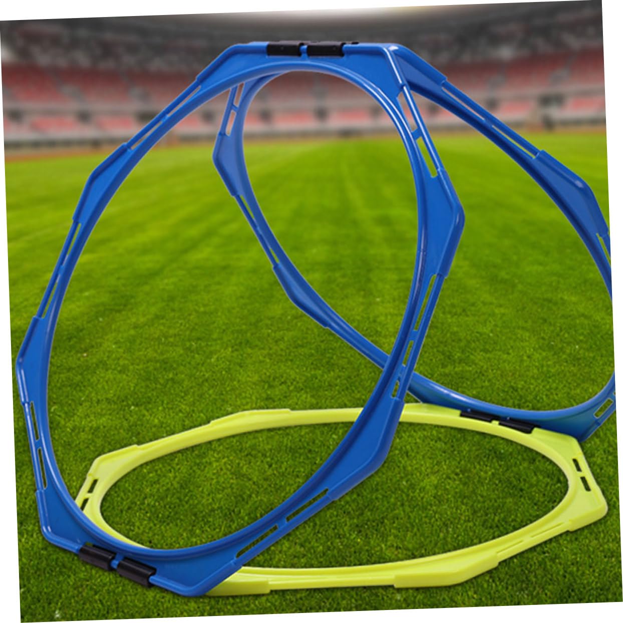 Kisangel Cerchi di Agilità di Allenamento per Calcio 4 Pezzi in Pp Portatili per Esercizi di Velocità e Resistenza, per Festa Mondiale di Attrezzatura per Abilità Calcistiche