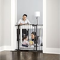 Vista 2 de Regalo Home Accents - Puerta de bebé súper ancha de 35 pulgadas, incluye extensión de 4 pulgadas, 8 pulgadas y 12 pulgadas, 4 paquetes de soportes a