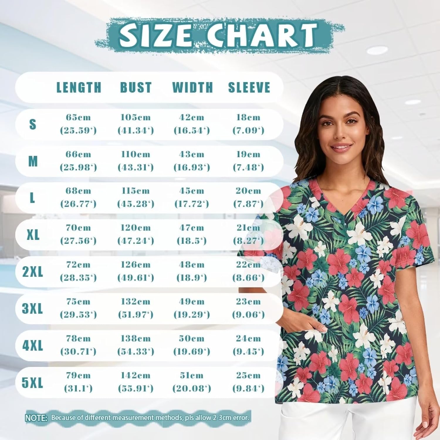 Scrub Tops Women Short Sleeve Plus Size V-Neck Fun Printed Scrubs Top Medical Nursing Uniforms with Pockets