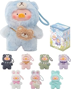 TOYZERO + Official Lulu The Piggy Blind Box - Joyful Time Series Plush Keychain Blind Boxes Figures Cute Stuffed Animals Mystery Box Collectibles Toys Home Decorations Birthday Gifts, Single Box