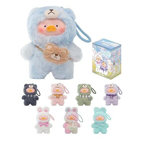 TOYZERO + Official Lulu The Piggy Blind Box - Joyful Time Series Plush Keychain Blind Boxes Figures Cute Stuffed Animals Mystery Box Collectibles Toys Home Decorations Birthday Gifts, Single Box - Single Box