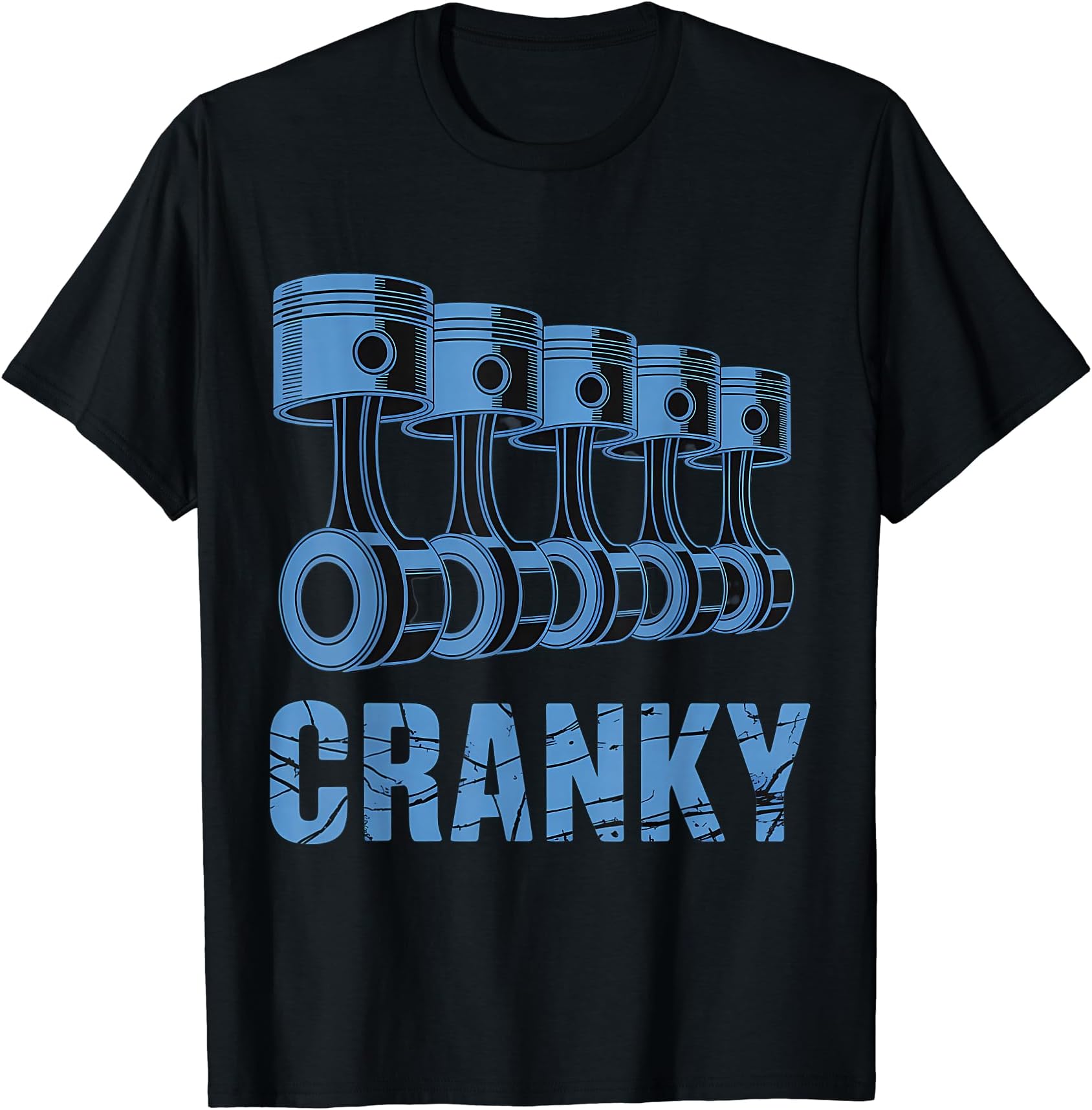 クランキーカーエンジンクランクシャフトファニーカーメカニックス Tシャツ