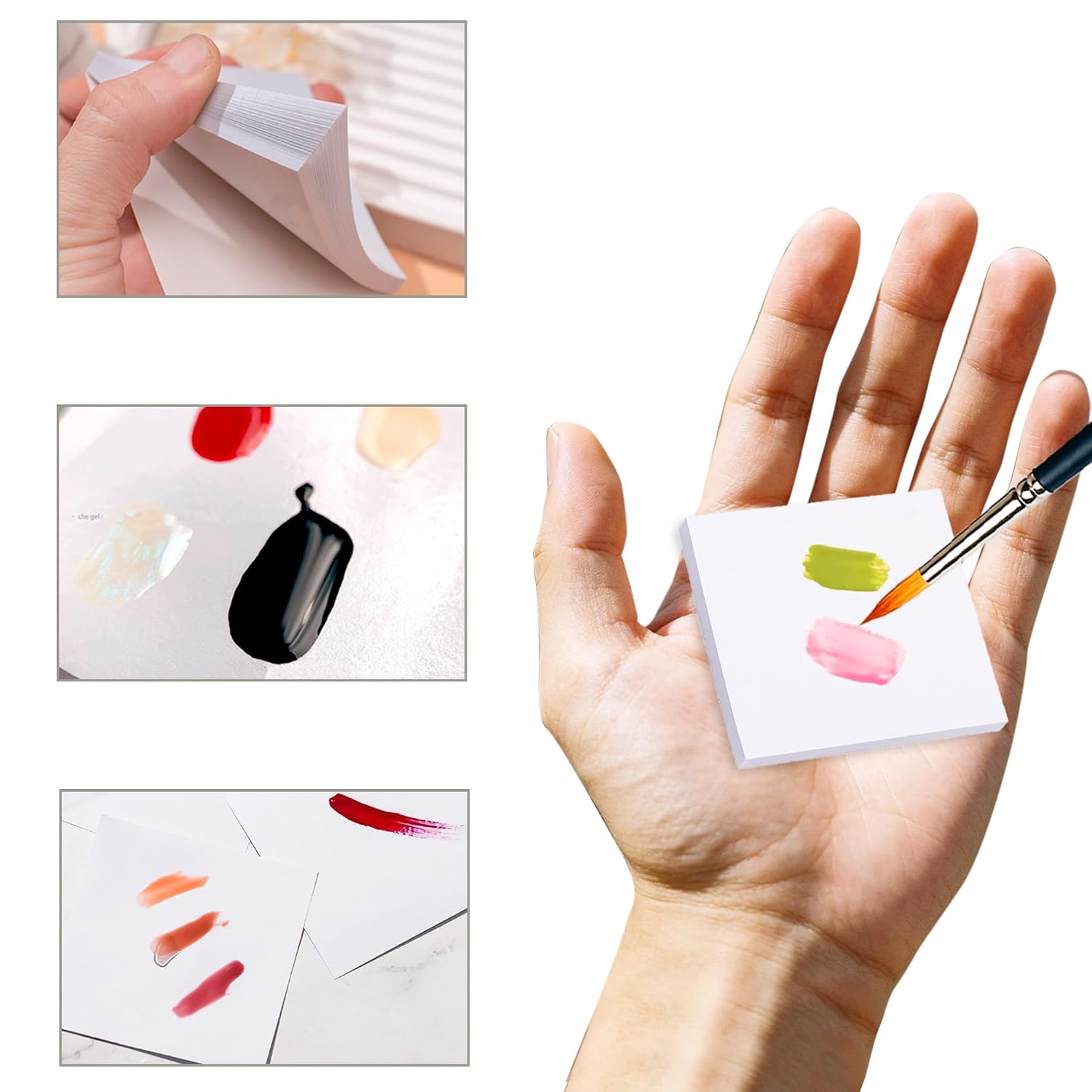 100Pcs Disposable Nail Polish Palette Paper - Portable Waterproof Art Mixing Tool With Stirring Rod for Gel Polish and Makeup 2.0 * 2.0 inch