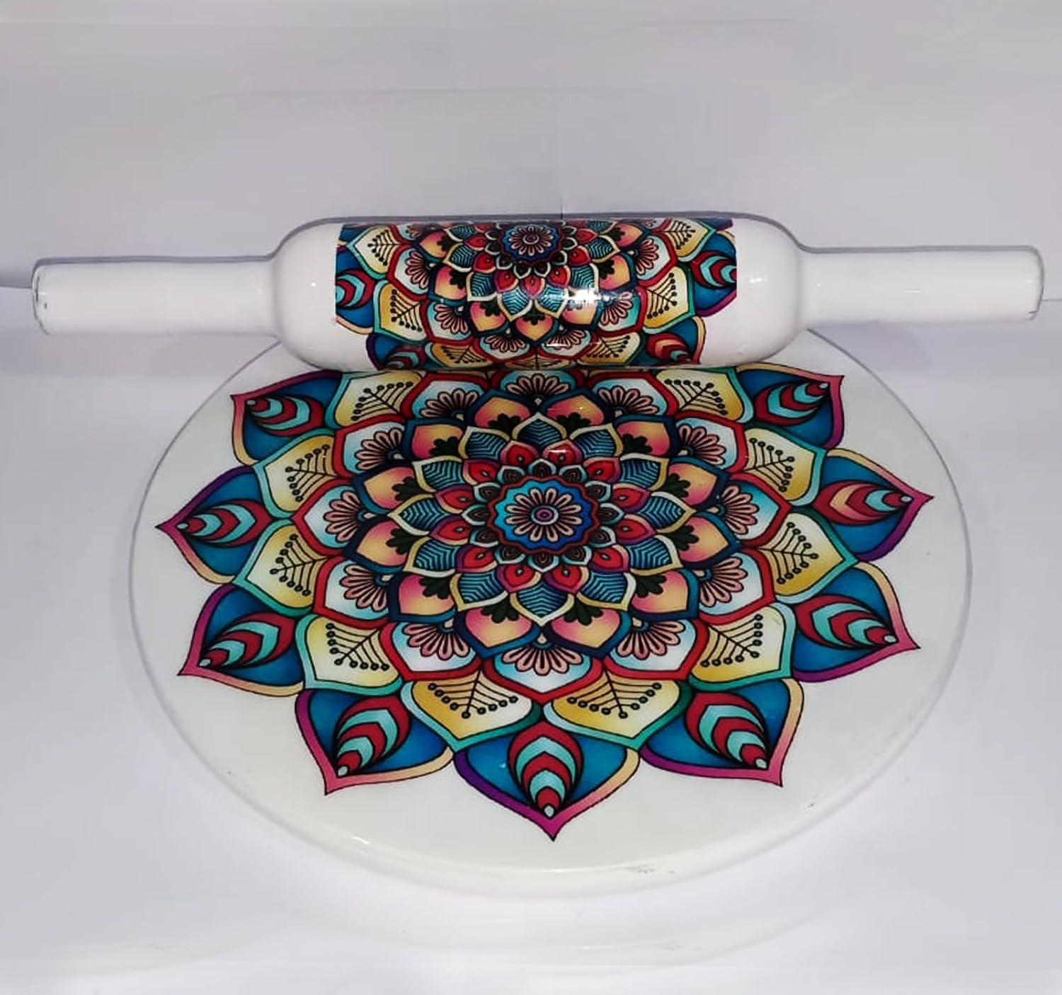 Marble Chakla/Rolling Pin Board/Roti Maker/Chakla/Chapati Maker for Home & Kitchen | Finished Marble Size-9.5 inch