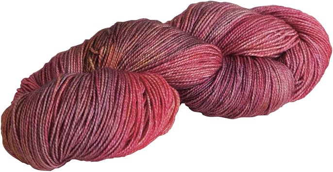 Knit Picks Hawthorne Pink Merino Wool Sock Yarn for Knitting | 100g hank of hand dyed yarn for socks in Arleta color, machine washable.