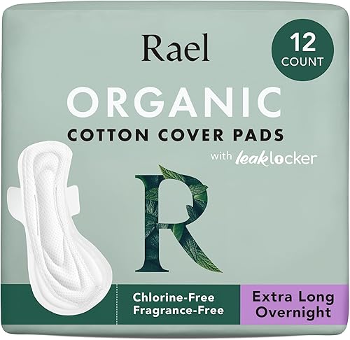 Rael Almohadillas para mujer, funda de algodón orgánico, almohadillas de período con alas, cuidado femenino, servilletas sanitarias, absorción Rael Almohadillas para mujer, funda de algodón orgánico, almohadillas de período con alas, cuidado femenino, servilletas sanitarias, absorción