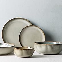 POCHY Conjunto de louça de porcelana 16 peças conjuntos de jantar pratos e tigelas conjunto de louças conjuntos de louça com prato de jantar