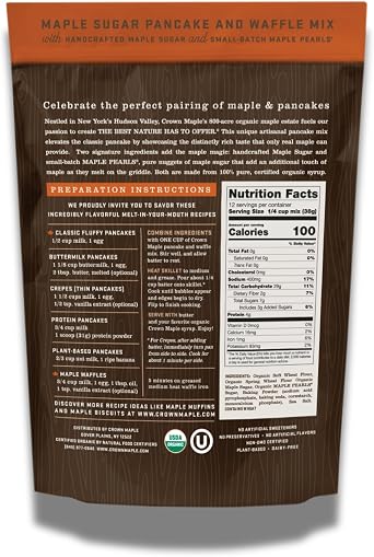 Crown Maple Organic Maple Sugar Pancake Mix Pancake Mix