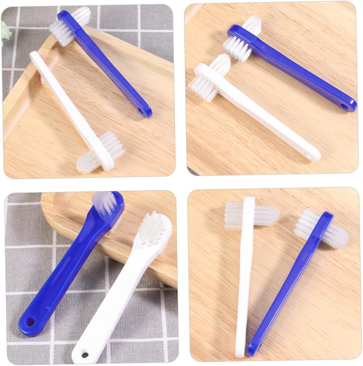 8pcs Multi-Functional Denture Toothbrush Soft Bristle Cleaning Brush for Denture