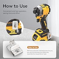 Vista 4 de Clips de cinturón para Dewalt, 6 piezas de clips para herramientas de perforación de acero inoxidable 304 con tornillos para Dewalt N268241 N086039