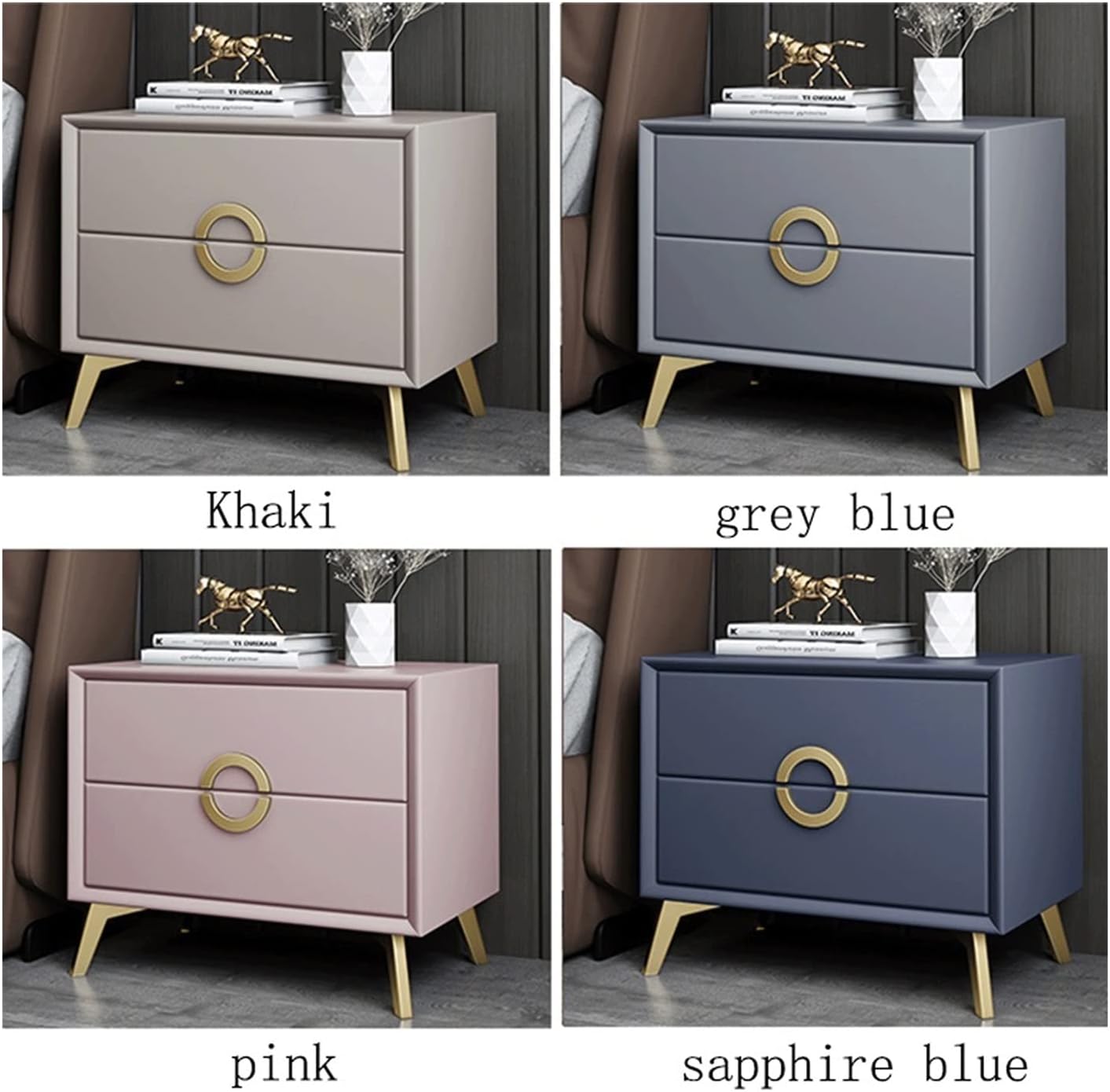 Nightstand Modern Night Stand 1pc Simple Light Luxury Bedside Table Bedroom Furniture Simple Art Bedside Table Wood Bedside Table Bedside Table End Table (Color : Green A)