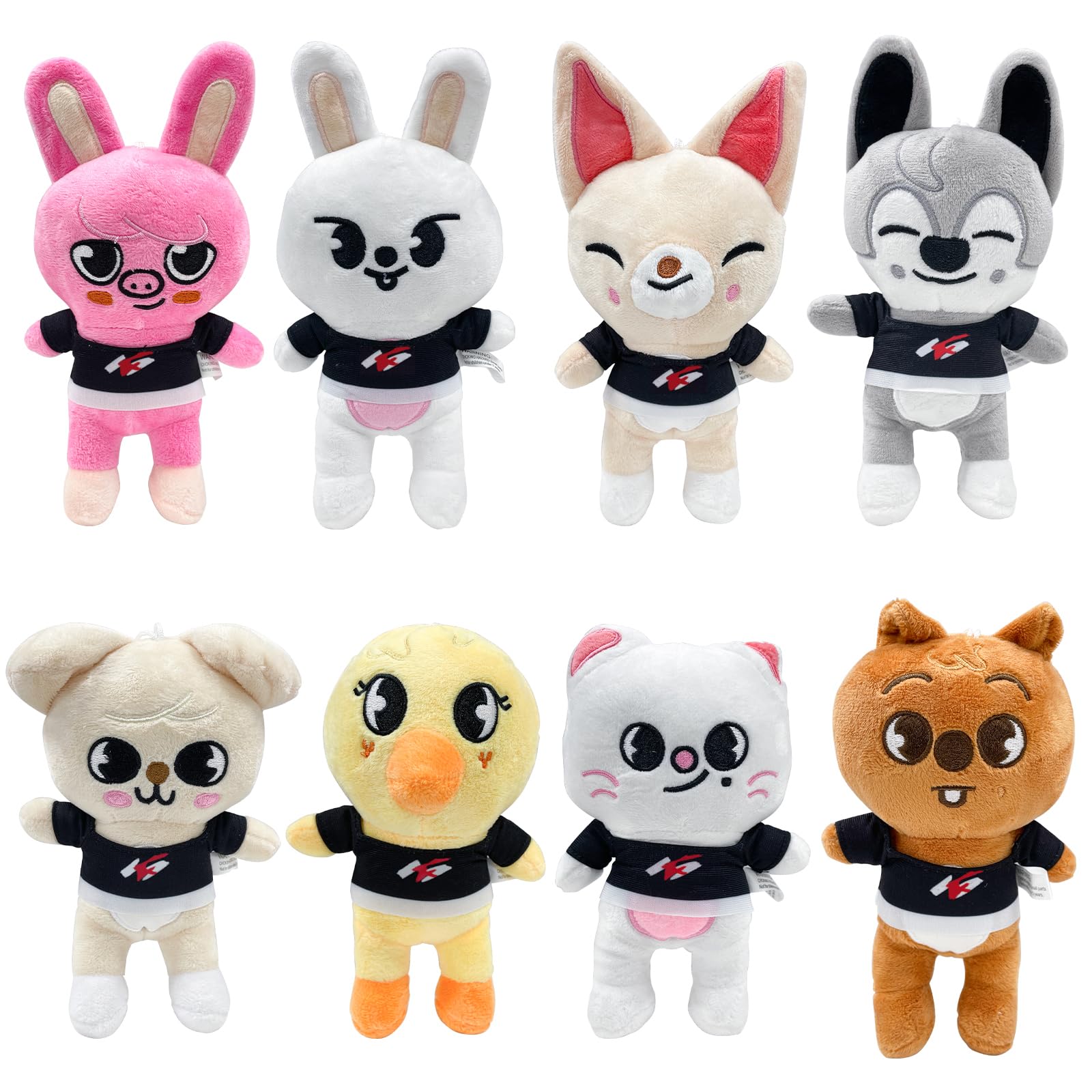 Strraykiid Kuscheltier, 8 Stück Strraykiid Plush, SK Plush, WlsqDE SK Puppen, Geschenk für Fans