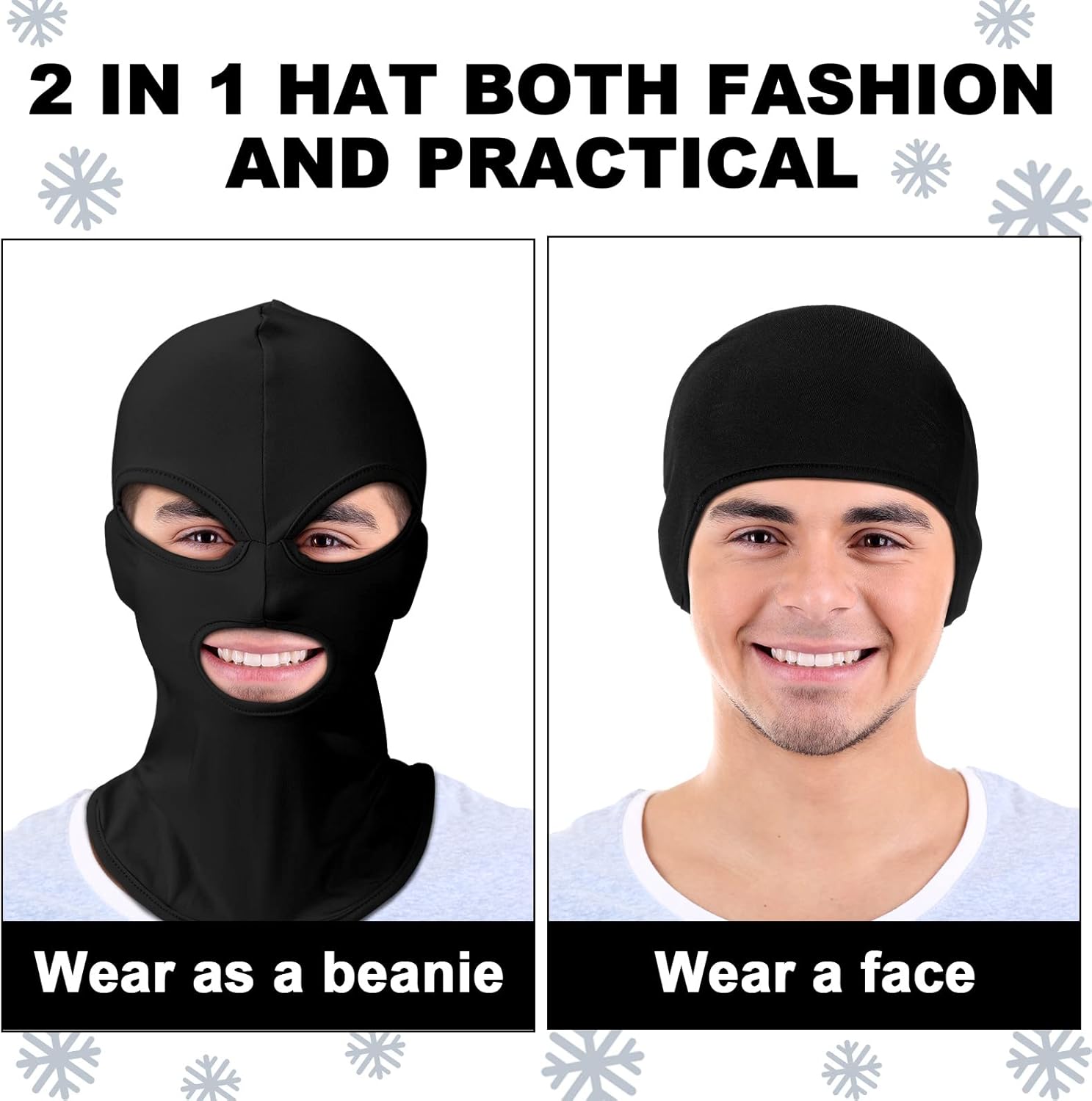 Seematn 8 Pcs 3 Hole Full Face Ski Mask for Men Women, Summer Cooling Neck Gaiter, UV Protector Motorcycle Ski Scarf Sports
