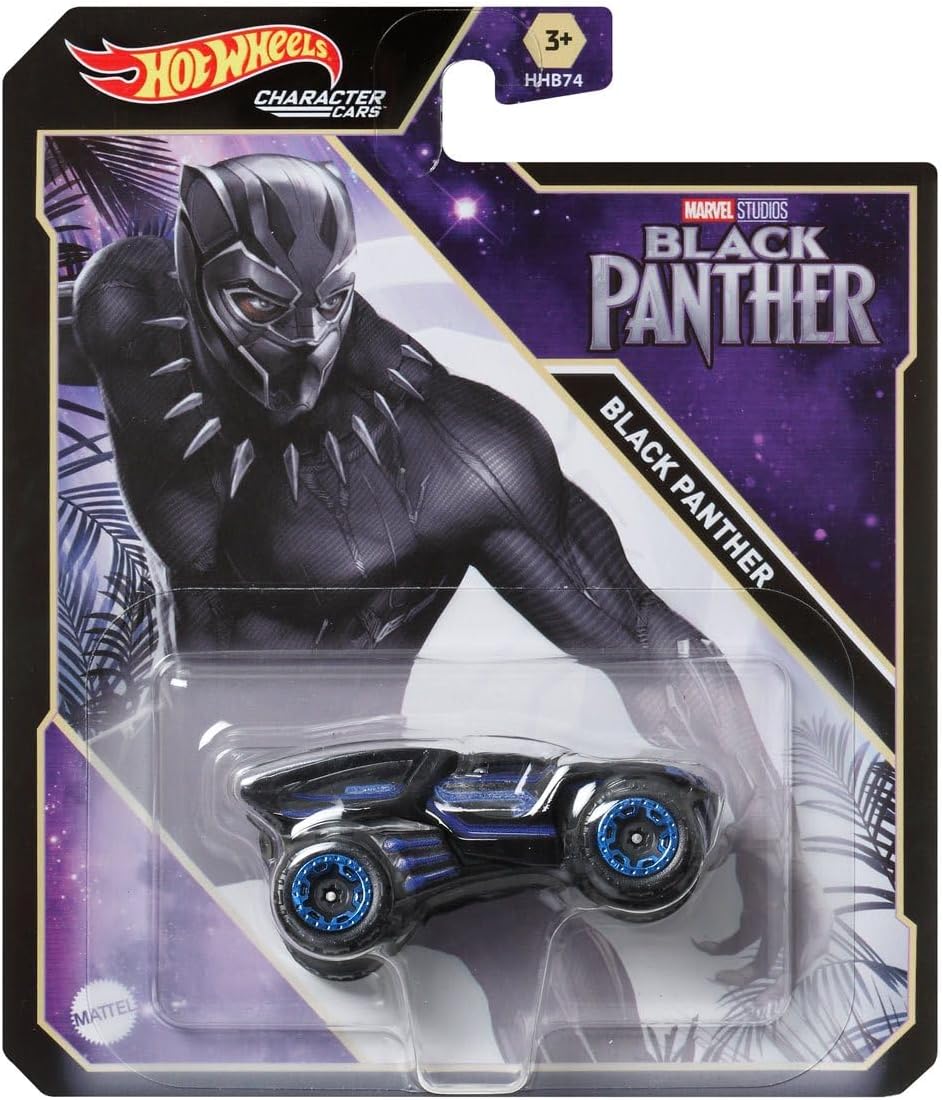 Hot Wheels Character Cars – Complete 6‑Pack (HHB74‑956G) | Includes Black Panther, Namor, Shuri, Ms. Marvel, Captain Marvel & America Chavez | 1:64 Die‑Cast Vehicles – Ages 3+