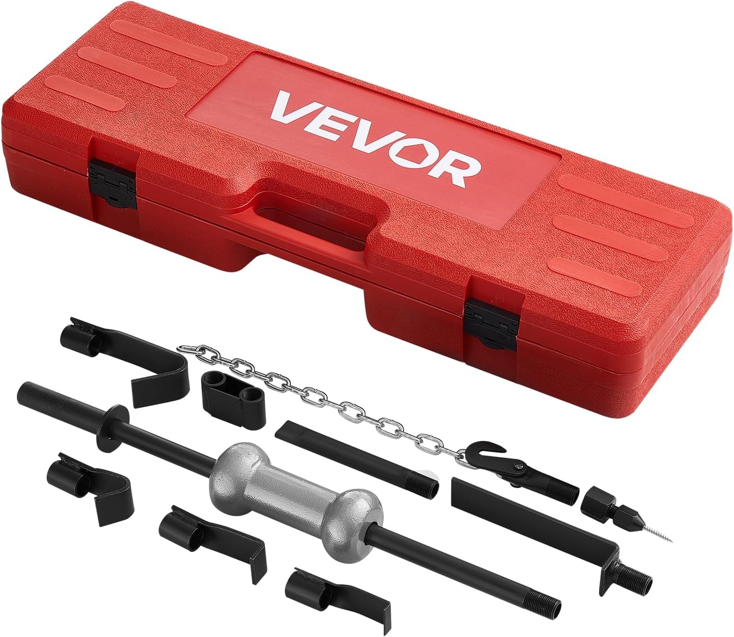 VEVOR Dent Puller Kit, 10 lbs 13-in-1 Slide Hammer Dent Removal Kit, Heavy-Duty Auto Body Truck Repair Automotive Damage Remover Tool Repair Frame with Carrying Case, Extension Rod, Non-Slip Handle
